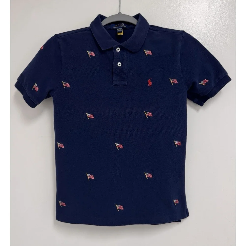 POLO RALPH LAUREN USA AMERICAN FLAG POLO SHIRT YOUTH SIZE M (10-12)